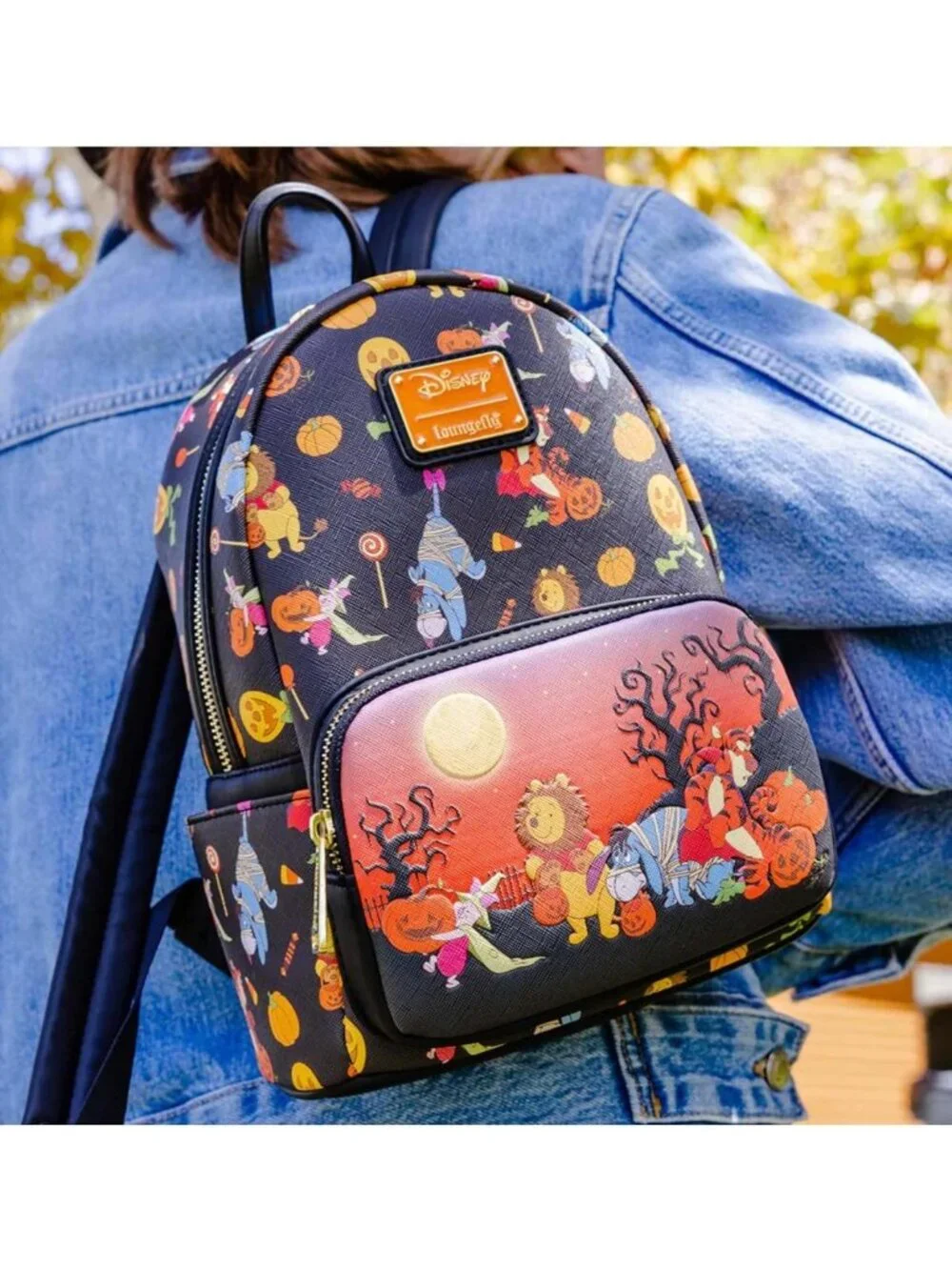 Winnie the Pooh Halloween Double Strap Shoulder Bag Purse - Women's One Size